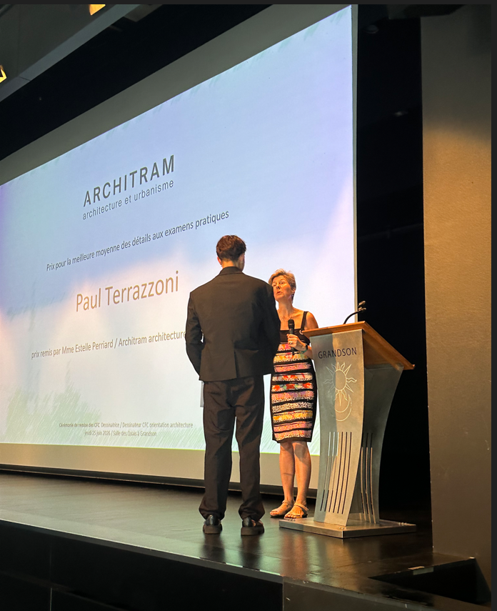 Architram – Remise du prix par Architram de la meilleure moyenne des détails aux examens pratiques